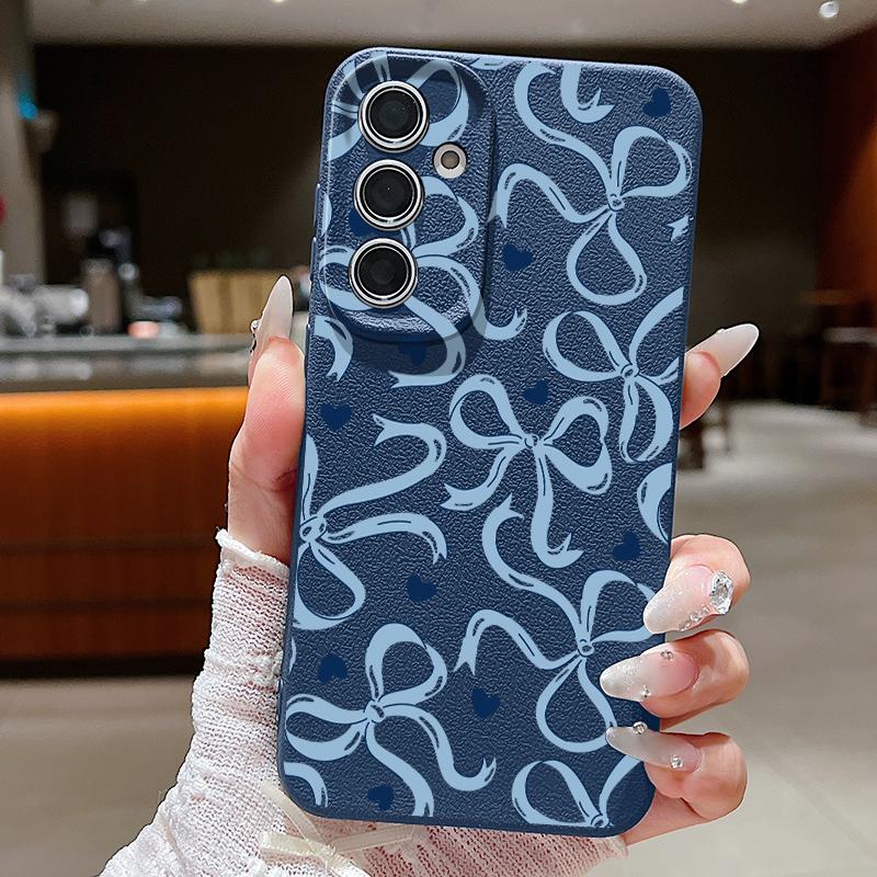 Colorful Bowknots Print Case For Samsung S26 S25 Ultra S24 S23 S22 S21 FE A15 A35 A55 A16 A36 A56 A17 A18 A37 A57 5G Leather Texture Soft Cover