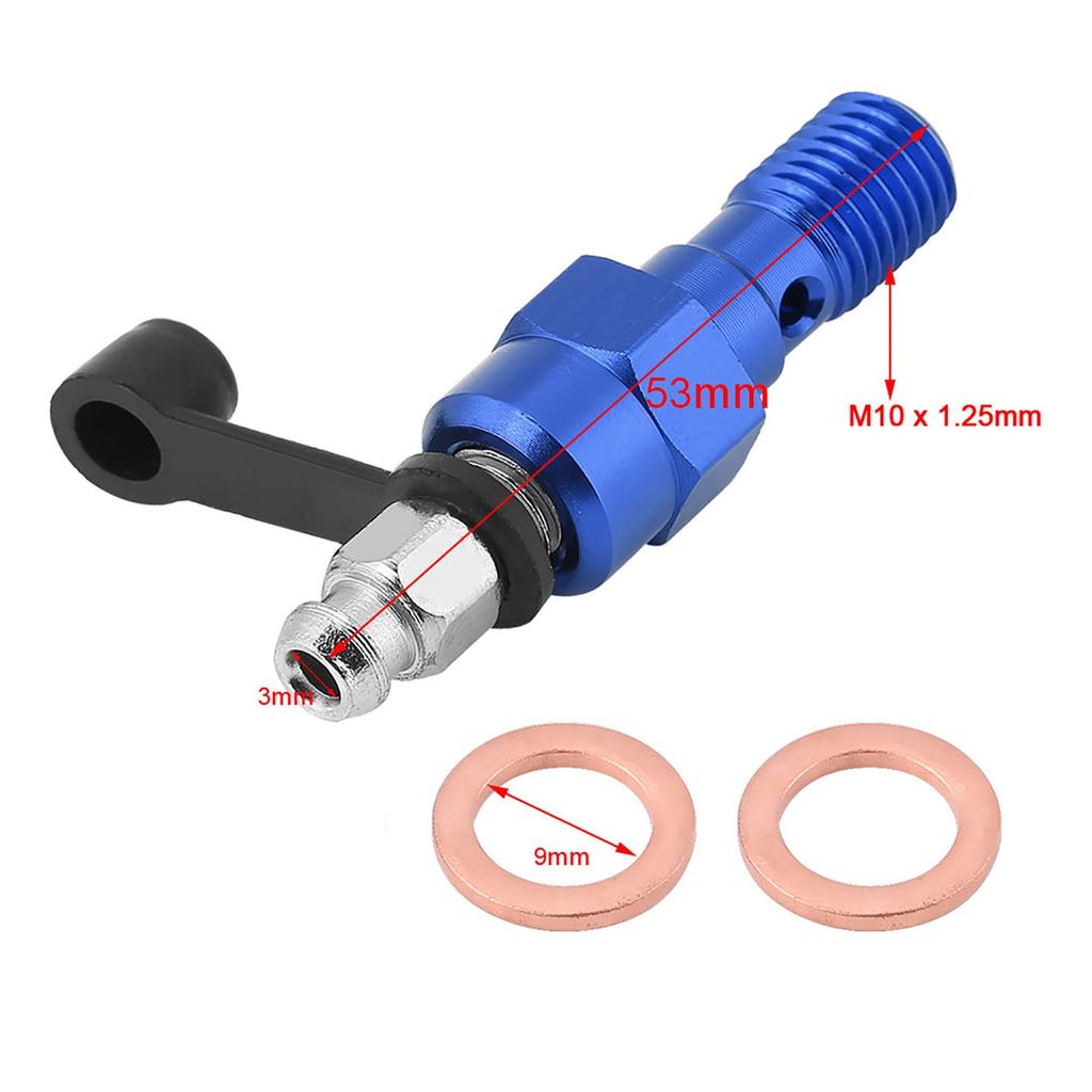 Banjo Bolt Nipple, Banjo Bolt Bleed Screw, M10x1.25mm Motorcycle Brake Master Cylinder Caliper Bleed