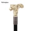 Yellow White Wolf Head Long Handle Decorative Stick Parties Decorative Cane for Halloween Cosplay and Parties Walking Cane 93cm