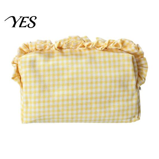 Makeup Organizer Bag Small Ruffled Grids Pouch, Portable Travel Cosmetic Bag, Fashionable Storage Case Lightweight Zippered Pouch for Toiletries