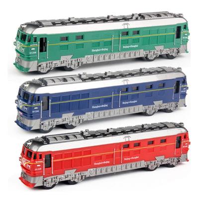 1:87 Simulated Alloy Train Locomotive Model Pull Back Vehicle Toy Sound Lights