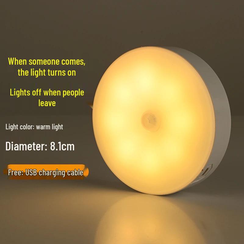 Smart Rechargeable LED Motion Sensor Night Light for Bedroom, Bathroom, Stairs, and Hallways