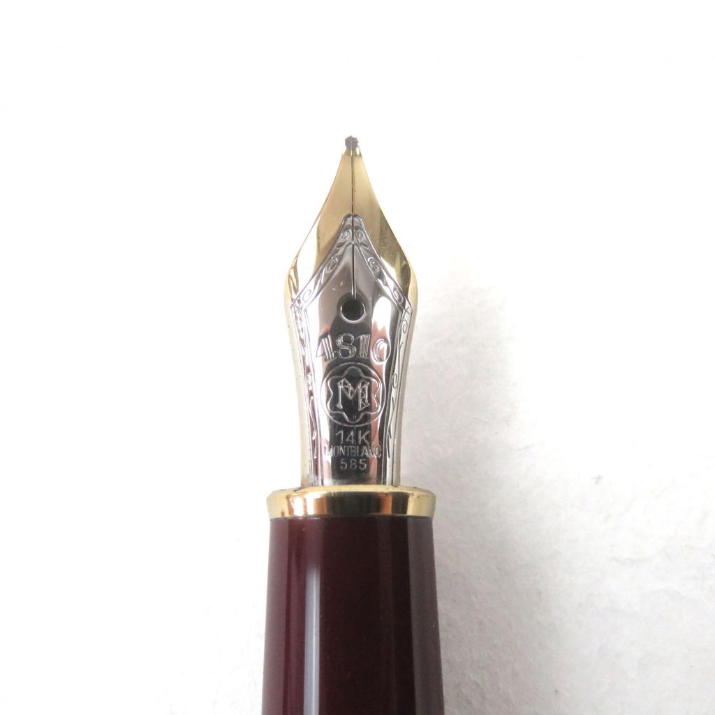 Great MONTBLANC Fountain Pen Meisterstck Classic Logo Engraved White Star 14K Used