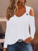 Autumn Simple Metal Button V-neck Shirt Blouse For Women New Fashion Sexy Women Casual TShirt Pullover Tops Femal