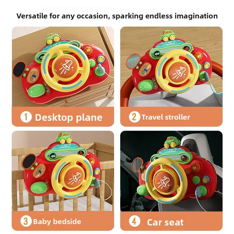 Cartoon Simuliere Autofahren Lenkrad Baby Geräuschspielzeug Kinder Früherziehung Kinderwagen Fahren Sensorisches Spielzeug