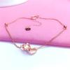 Rose Gold-Plated Purple Gold Women'S Exquisite Peach Heart-Shaped Bracelet Fashion Colored Gold Jewelry