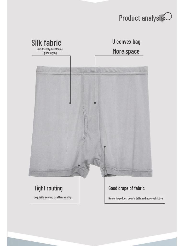 Luxuriöse Seide Herren Übergröße Nahtlose Boxer Briefs - Atmungsaktive Maulbeerseiden-Shorts