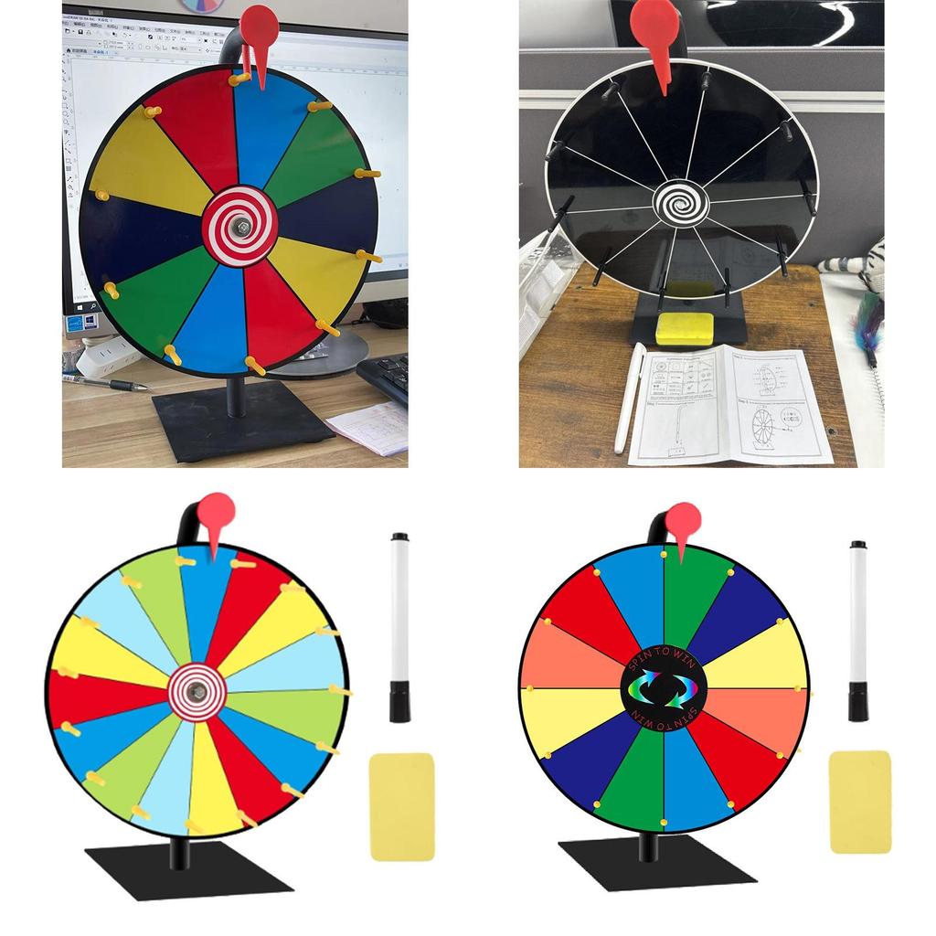Gioco Ruota della Fortuna per Bambini con Superficie Scrivibile e Penna 30cm Attività Divertente Indoor