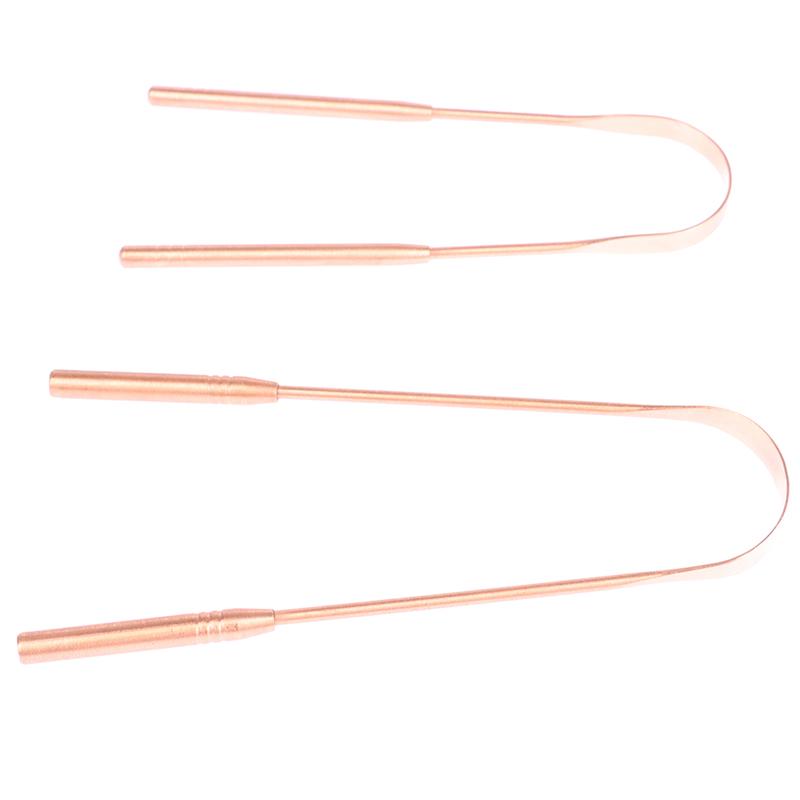 1Pc Copper Tongue Scraper Cleaner Scraper  Toothbrush Dental Oral Care Hygiene Health Care Tool For Men Women