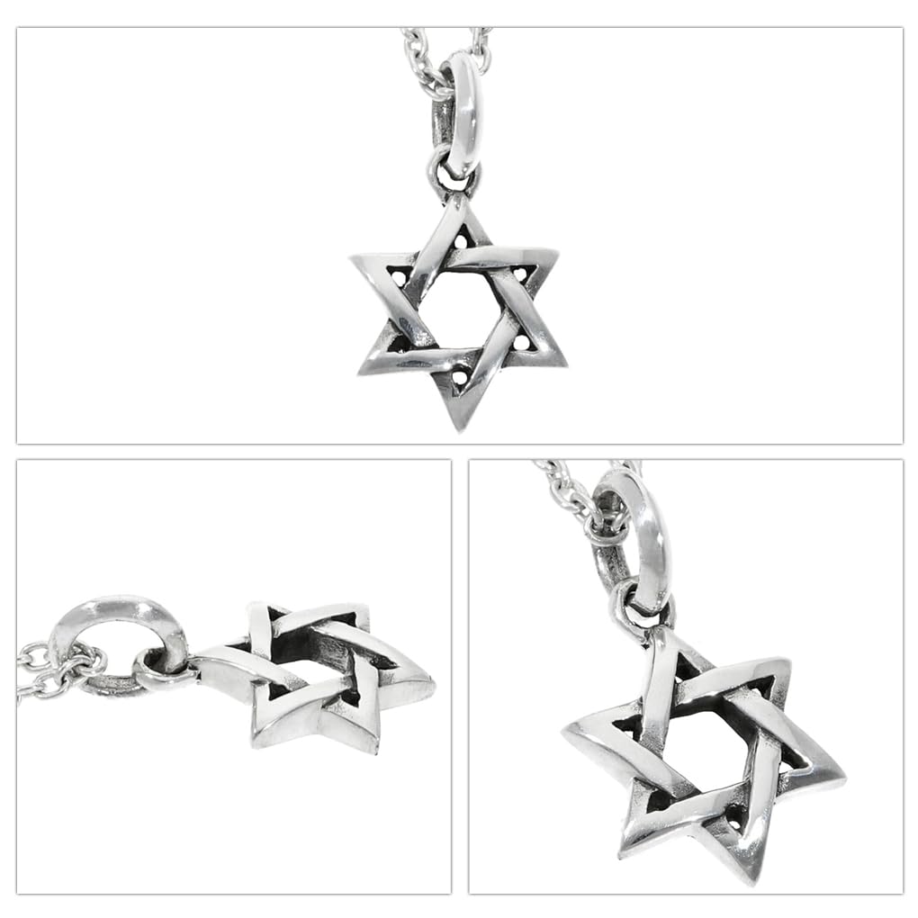 [Shinjuku Gin no Kura] Hexagramme Étoile Hexagramme Argent Sterling 925 Pendentif Top, Étoile de David, Style Juif, Simple