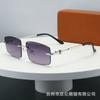 Kajia fashion frameless trimmed metal square retro sunglasses casual versatile European and American trend sunglasses