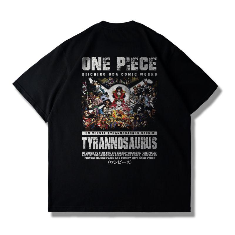 Summer Pure Cotton Japanese ONE PIECE Luffy Tide Brand Short-sleeved Animation T-shirt Printed Men and Women Loose Ins