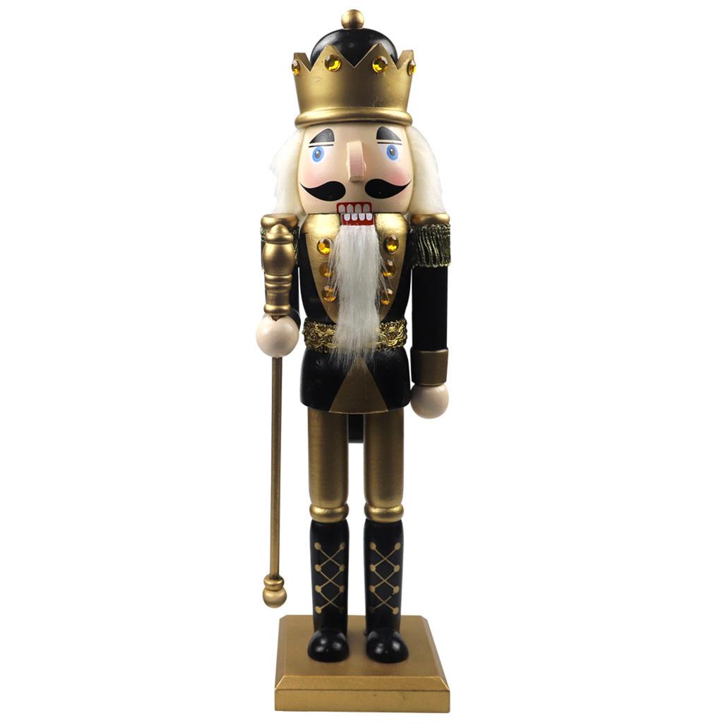 Stylish  Wooden Nutcracker Figure Ornament Lovely  Cartoon Chirstmas Soldier Decor Ornaments for Home Bedroom Living Room  Ofiic