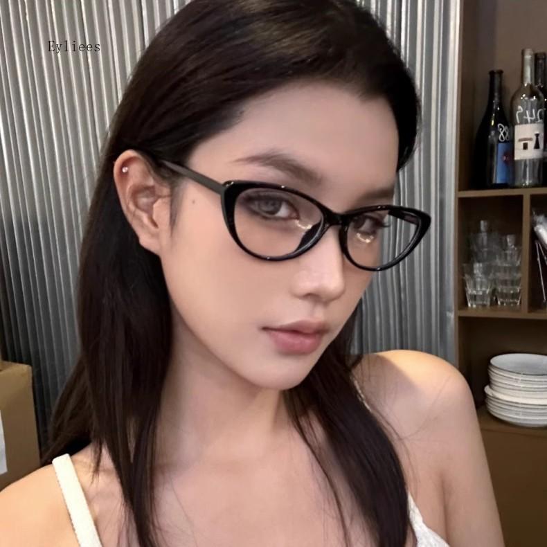 High-end Reading Glasses Fashion Anti-blue Glasses Internet Celebrity Cat-eye Elderly Prescription Glasses Women