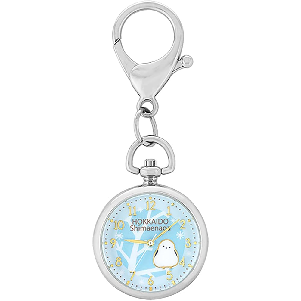 J-AXIS Shimaenaga Keychain Watch Blue Hokkaido Souvenir Compact Design