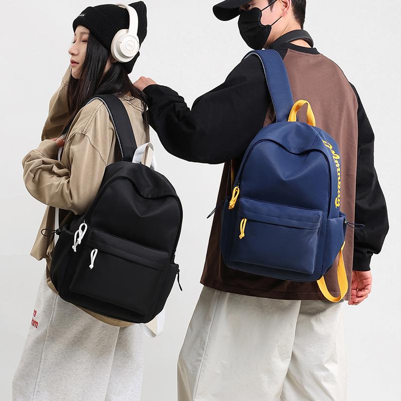 Schoolbag Women's Backpack, Letter Casual Backpack, High Aesthetic Value School Bag, Versatile Simple Student Korean Style Large Capacity Backpack