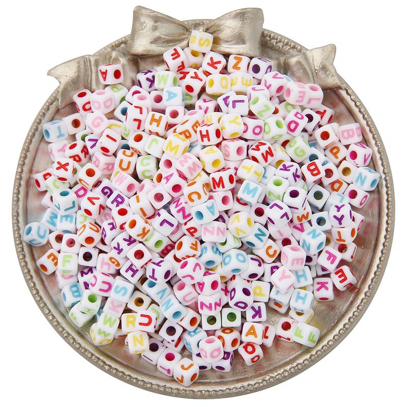 Colorful Acrylic Alphabet Beads for DIY Jewelry