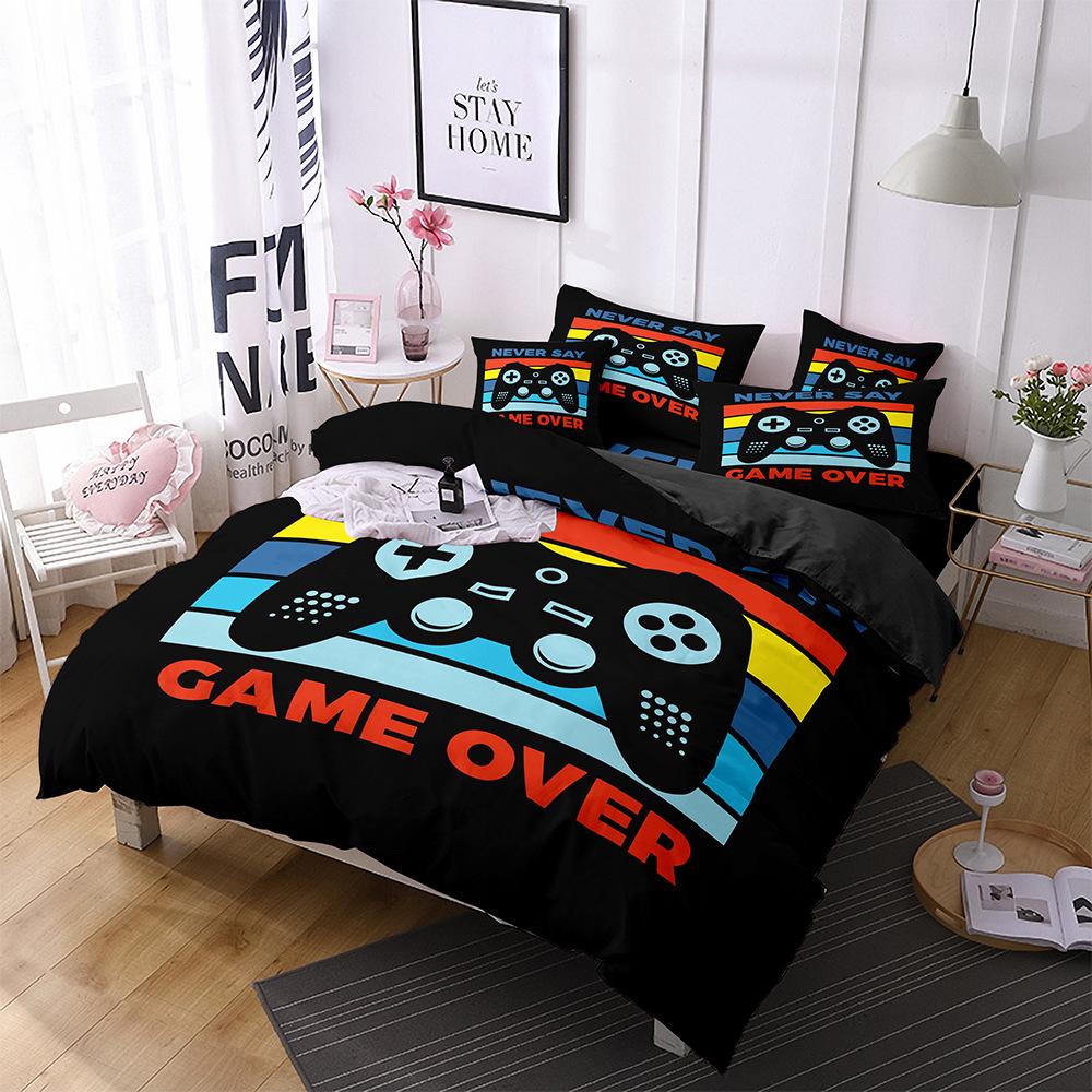 Gamepad Three-Piece Mobile Game Elements 3D Digital Printing Quilt Cover Bedding Four-Piece Set