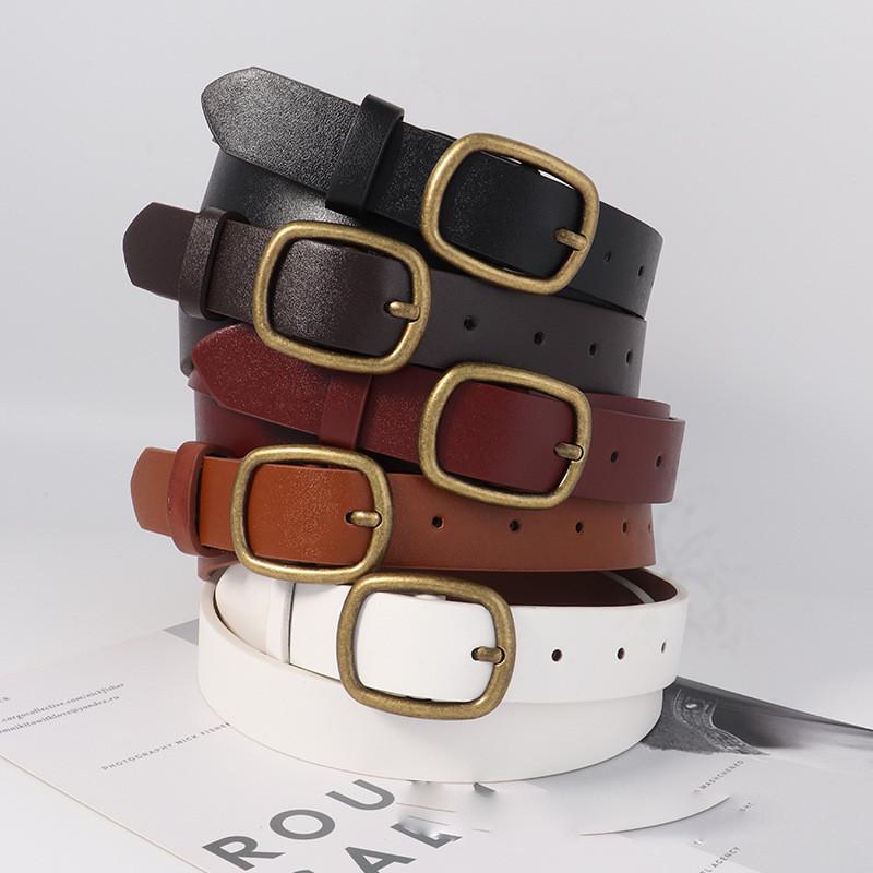 Womens Belt Simple Versatile Retro Korean Style Student Leather Jeans Dress