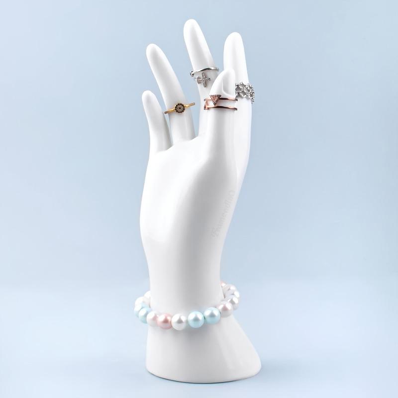 3pcs Realistic Hand Model Prop Display Stand with Ring & Bracelet Slots for Jewelry Storage & Retail Photography Costume Parties