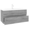 3152880 vidaXL Meuble lavabo avec bassin intégré Sonoma gris Bois d'ingénierie