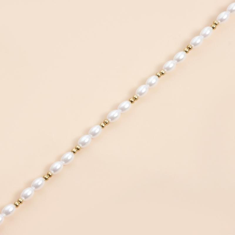 Collana Pendente Creativa a Forma di Pesce Impreziosita da Perle Finte e Perline con Chiusura OT Catena per la Clavicola per Vari Abbigliamenti