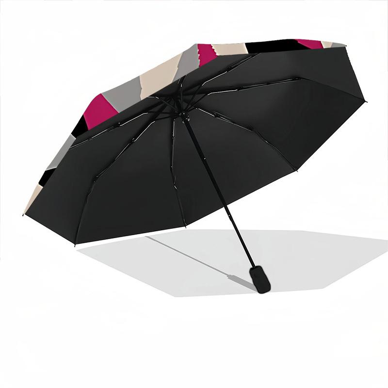 1pc Geometric PatternAutomatic Open/close Folding Umbrella, Compact Portable Travel Umbrella, Perfect Birthday/Holiday, Cute Umbrella Y047