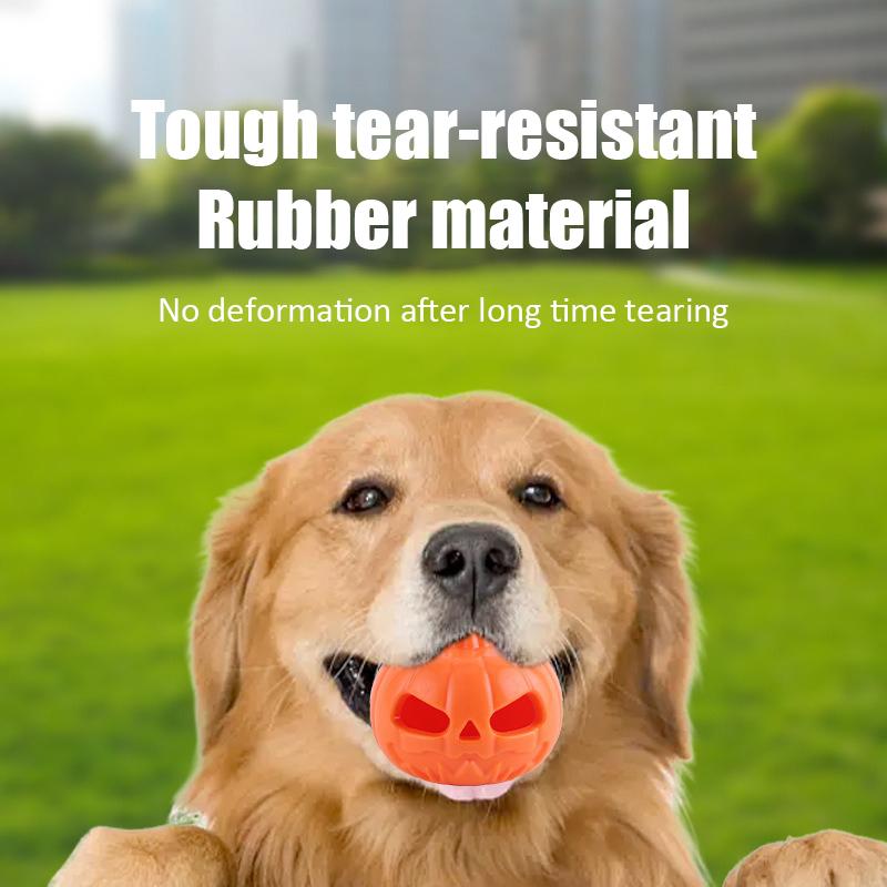Halloween Pet Toys Color Changing Pumpkin Rubber Material Is Tough Tear Resistant Dog Interactive Training Toys Pet Supplies