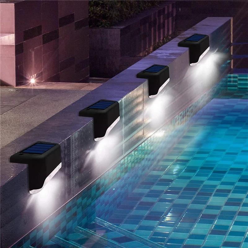 1/2/4PCS LED Solar Step Lamp Path Stair Outdoor Garden Lights Waterproof Balcony Light Decoration for Patio Stair Fence Light