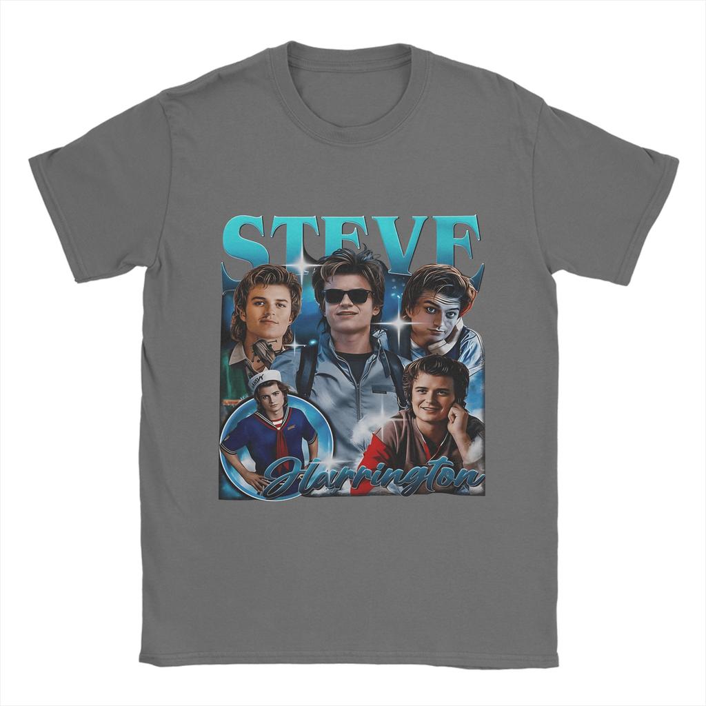 Men T-Shirts Steve Harrington Vintage Funny 100% Cotton Tee Shirt Short Sleeve  T Shirt O Neck Clothing Graphic Printed