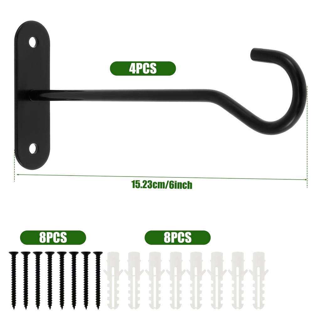 4/10pcs Wall-Mounted Hook Flower Pot Holder Europe Vintage Iron Art Flower Stand Garden Decoration Wall Hanging Basket Bracket