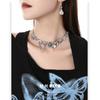 Liquid Silver Flower Necklace Women's Irregular Unique Clavicle Chain Exquisite High Quality Versatile Necklace