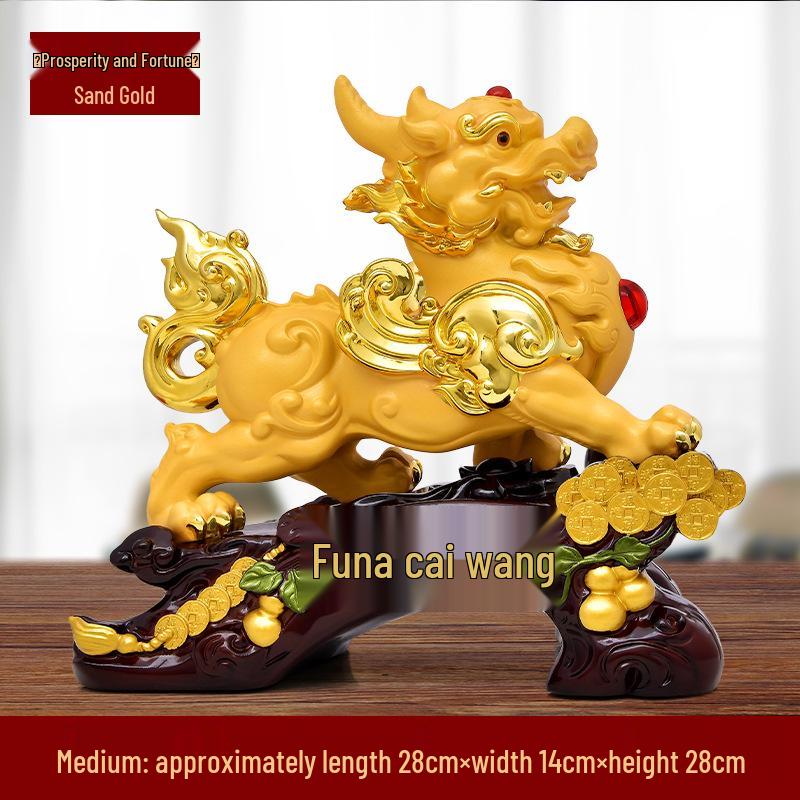 Lucky Pixiu Ornament Pair for Living Room, Office Desk, or Gifts