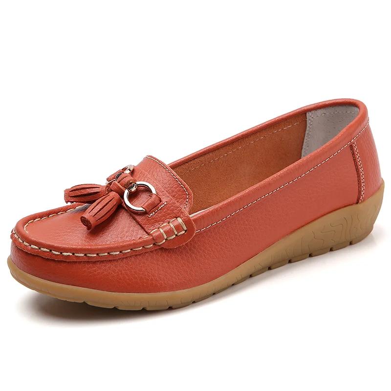 Women's Spring and Summer New 35-44 Sandals Mom's PU Leather Shoes Breathable and Anti-slip Casual Loafers Zapatillas De Mujer