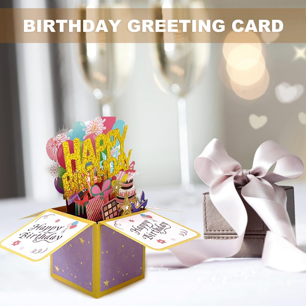 Pop Up Anniversary Card 16 18 20 40 50 60 Number Figure Greeting Card 3D Design Glitter Gift Giving Paper Box Birthday Card