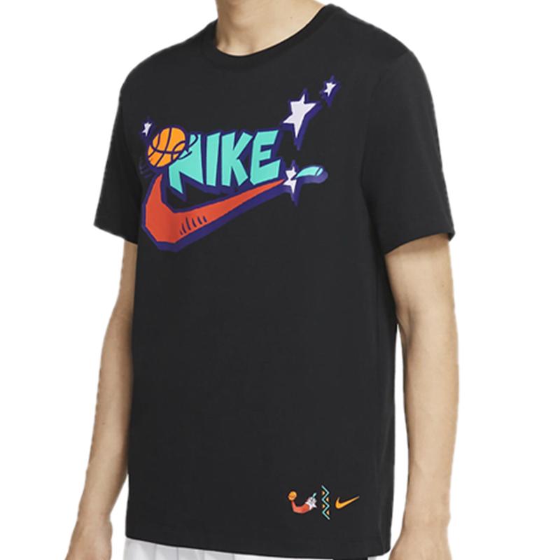 Nike T Shirts Men's Black Crew Neck Moderate Straight Fit CD1307-010