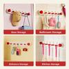 Suction Cup Bathroom Storage Hook Foldable Piano Keys Sundries Storage Holder Wall Mounted Waterproof Door Back Clothes Hook