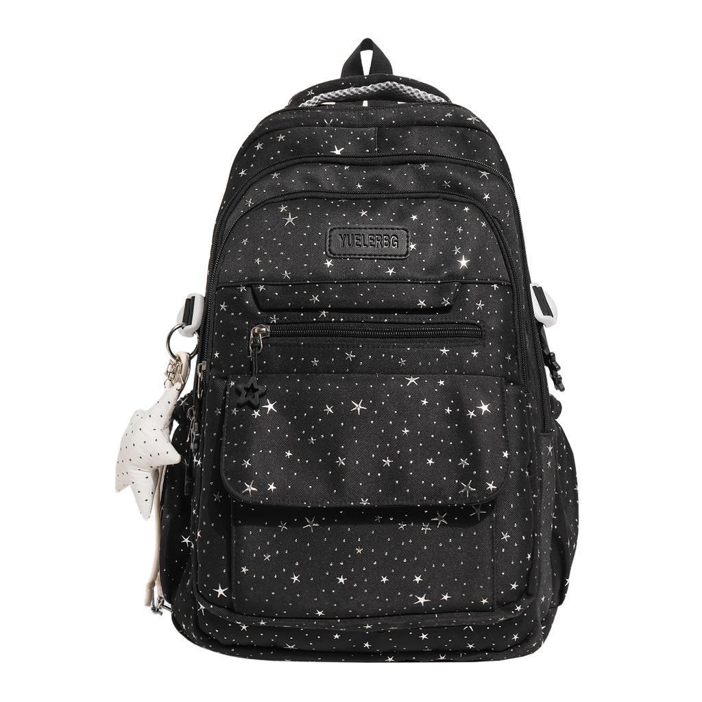 Schoolbag Caramel Soft Light Grid Rhyme Narrative Backpack Couple Korean Version College Style Junior High School Student Strong and Durable Backpack