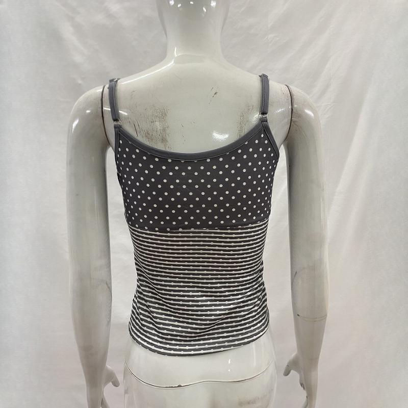 Summer striped thin shoulder strap tank top for women