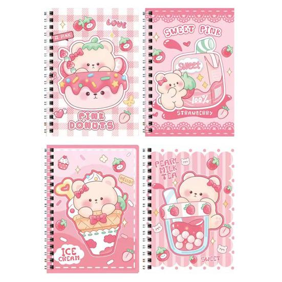 Carini Quaderni Spiralati A5, Diari Animaletto Kawaii, Quaderno con Fogli Rigati 20,7 x 14 cm, Diario di Scrittura da 60 Fogli per Scuola Ufficio Bambini Adolescenti