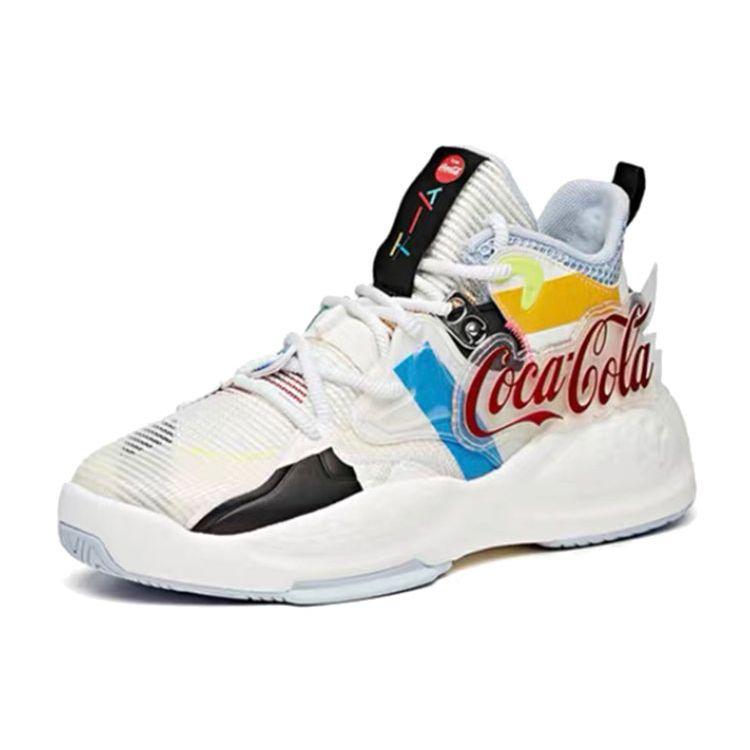 Anta Dominator Shock Absorbing Non-Slip Durable Mid-Top Sports Casual Shoes Women Sneakers White Blue Yellow 122038085S-3