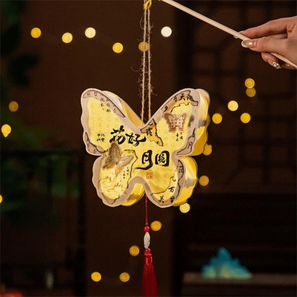 Cartoon Mid-Autumn Festival Lantern Wood Lantern DIY Material Package Party Decoration