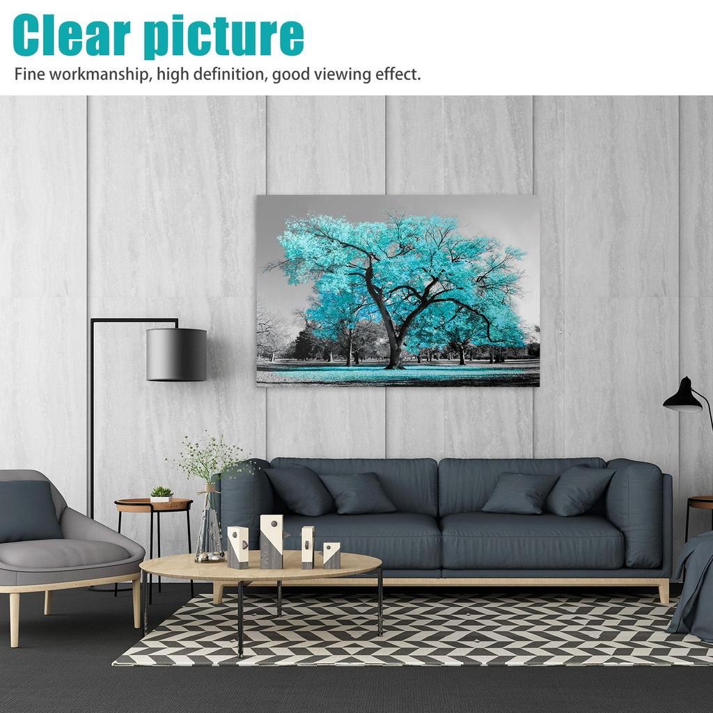 Großer Baum, blaugrüne Blätter, Leinwandgemälde, Wandkunst, Bilddruck, Heimdekoration für Wohnzimmer, Schlafzimmer, ungerahmt