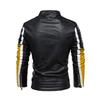 New men's velvet leather jacket jacket youth locomotive clothing color matching British fashion leather jacket men