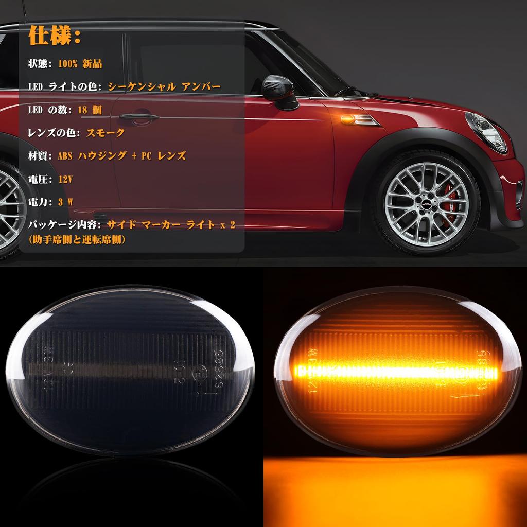 GemPro Mini R55 R56 R57 R58 R59 LED Side Marker Turn Signal Sequential Amber