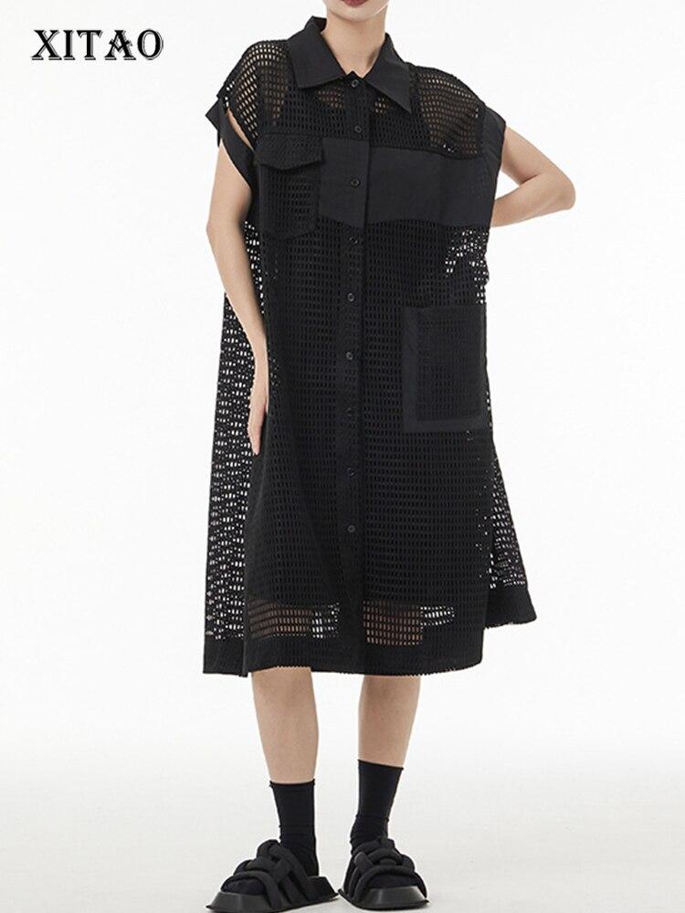 

Однобортное однобортное платье XITAO SMH1646