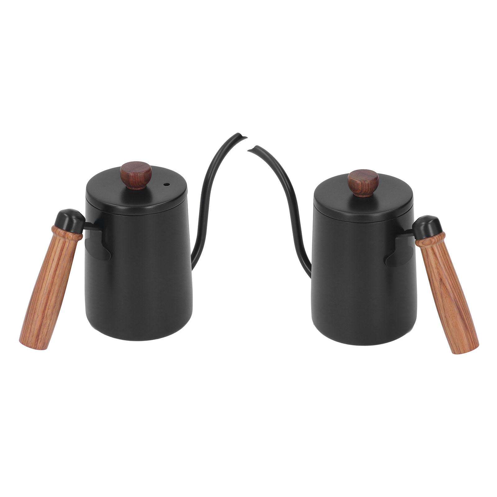 600ml 20oz Pour Over Coffee Kettle Pour Over Kettle Gooseneck Spout Coffee Tea Pot with Wood Handle