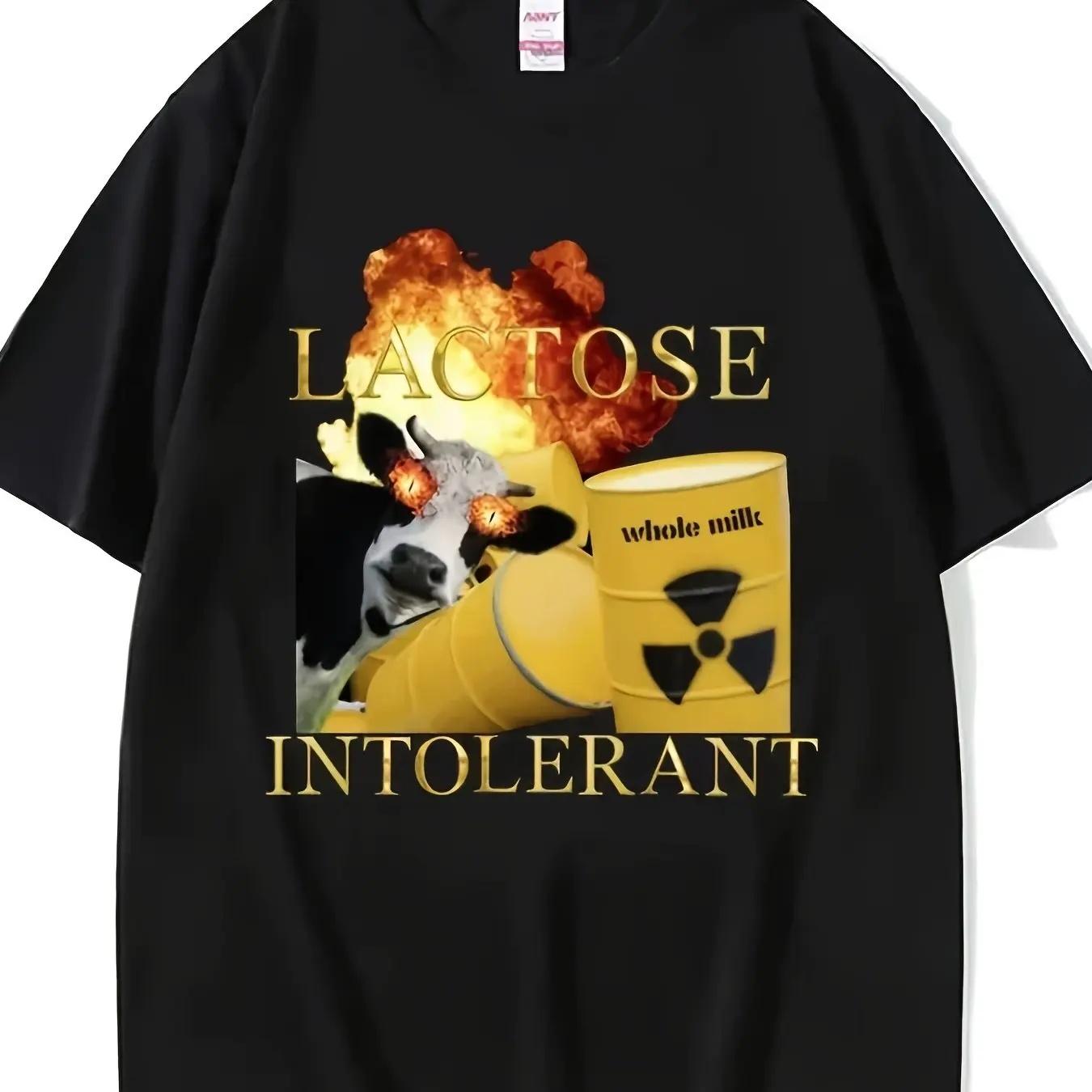 Fun Patterns Lactose Intolerance Funny Expressions HighQuality Summer New Products Unisexs And Unisexs Fashionable TShirts S