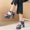 Slippers for Women 2026 New Outward Wear Summer French Block Heel One-word Platform Temperament Denim High Heels