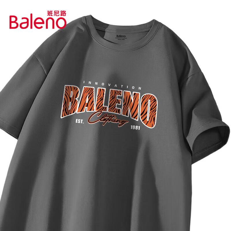 

Baleno Men s 220g Pure Cotton Loose-Fit JPB Letter Print T-Shirt L